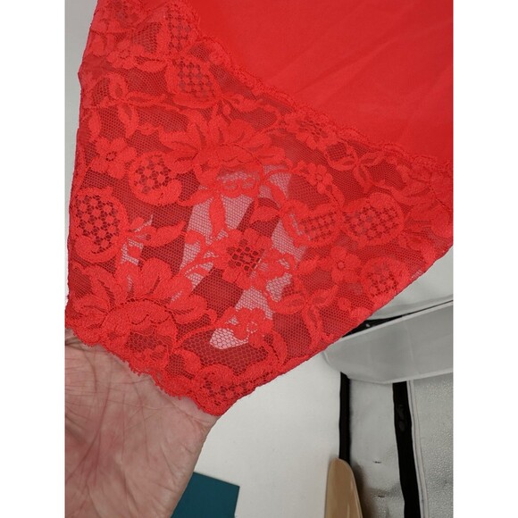 Vintage70’s  Ruby Red Lace Slip Dress  slip \vintage  tag missing - Picture 8 of 13